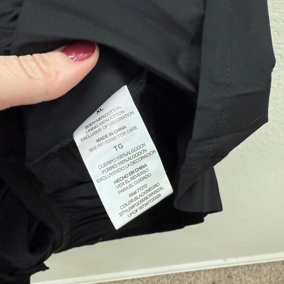 French Connection Black Floral Embroidered Dress w Pockets Womens size XL NEW - Picture 5 of 10